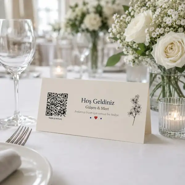 Yataya kartvizit boyutunda QR kod örneği